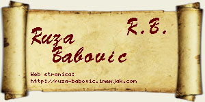 Ruža Babović vizit kartica